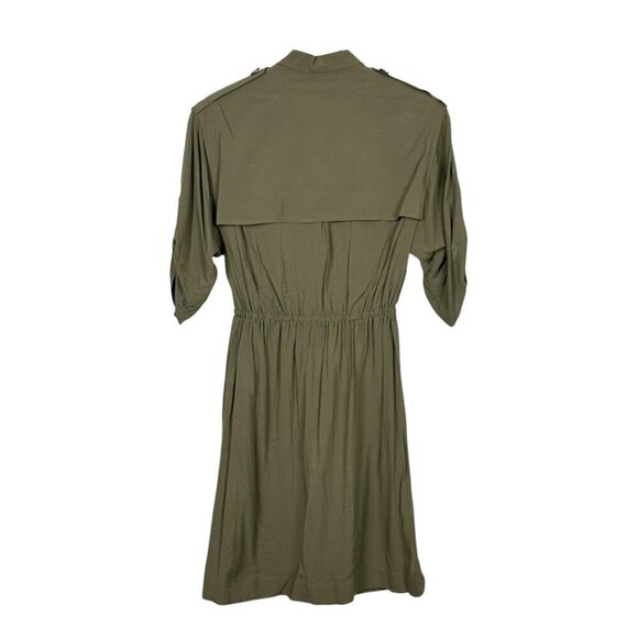 Burberry Brit Military Shirt Dress Olive Green - Picture 2 of 10